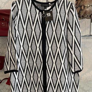 ST. JOHN Black Label Zip Front 3/4 Sleeve Jacket Style#K61G0K1